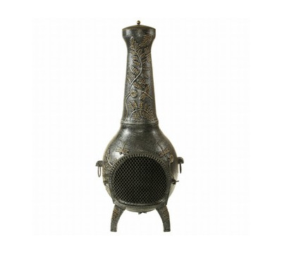 Oakland Living Antique Pewter Dragonfly Chimenea With Grill