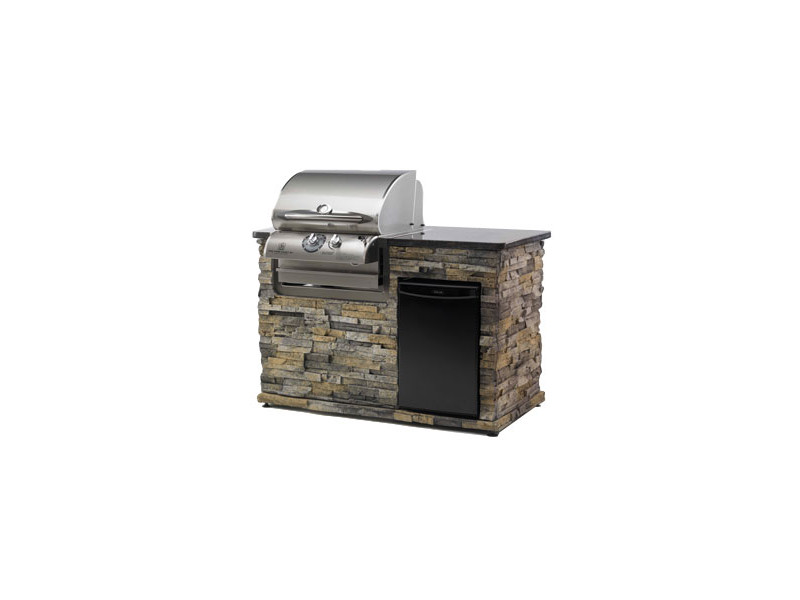 Grill in EZ Grill Island with Honeycomb British Granite Top
