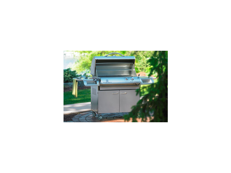 Grill with Open Hood