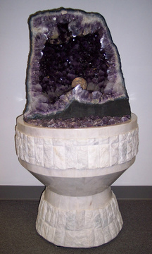Fountain Factory 255K Aqua Amethyst Geode Fountain with Light and Crystal Sphere - FREE Inside Delivery! image