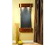 Round Rustic Copper Metal with Black Stone