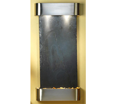 Round Stainless Steel Metal with Black Stone