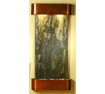 Round Rustic Copper Metal with Green Stone