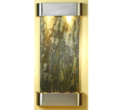 Round Stainless Steel Metal with Green Stone