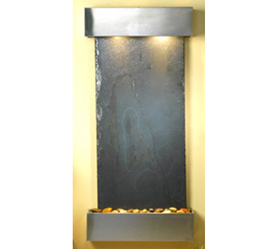 Square Stainless Steel Metal with Black Stone
