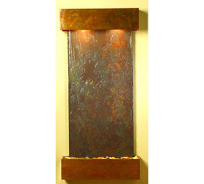Square Rustic Copper Metal with Multi-Color Stone