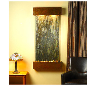 Square Rustic Copper Metal with Green Stone