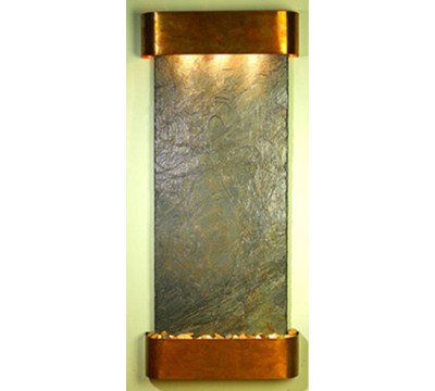 Round Rustic Copper Metal with Green Stone