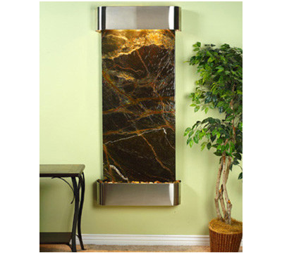 Round Stainless Steel Metal with Green Marble Stone
