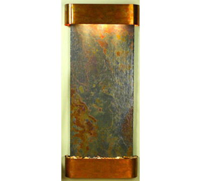 Round Rustic Copper Metal with Multi-Color Stone