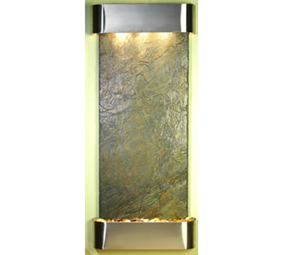 Round Stainless Steel Metal with Green Stone