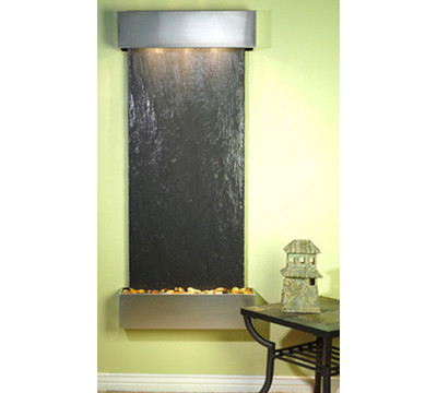 Square Stainless Steel Metal with Black Stone