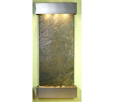 Square Stainless Steel Metal with Green Stone