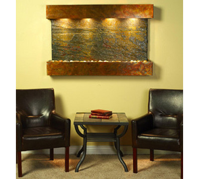 Rustic Copper Metal with Green Stone