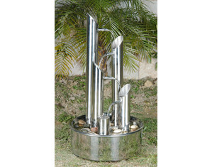 Purple Zen 5 Tubes Flowing Floor Fountain - Fast FREE FedEx Shipping!