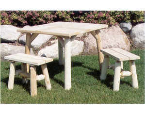 Lakeland Mills Parquet Picnic Table Picnic Table - Fast FREE FedEx Shipping!
