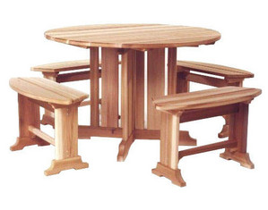 All Things Cedar Round Patio Table Set