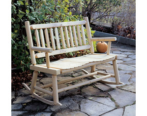 Old Adirondack, Inc. Tupper Lake Rocking Settee - Fast FREE FedEx Shipping!