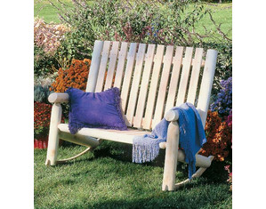 Rustic Natural Cedar Furniture Double High Back Rocker - Fast FREE FedEx Shipping!