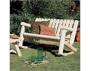 Rustic Natural Cedar Furniture Double Rocker - Fast FREE FedEx Shipping!