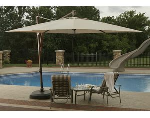 Blue Wave 10 Foot Santorini Square Cantilever Poolside Umbrella