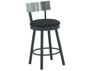 Amisco Lauren Swivel Stool with Stainless Steel Backrest (40493)