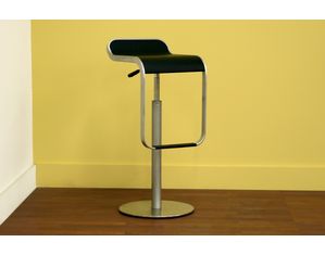 Baxton Studio Voletta Black and Chromed Steel Bar Stool (BS-019-black)