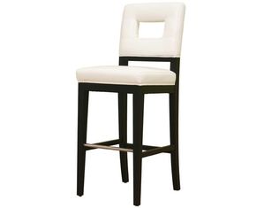 Baxton Studio Isa White Leather Barstool