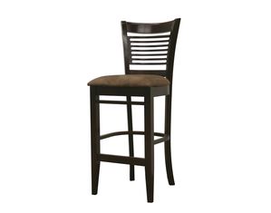 Baxton Studio Set of 2 Ellen Bar Chair in Light Cappuccino Hardwood and Brown Microfiber