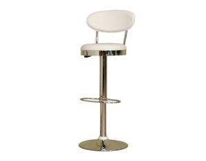 Baxton Studio White Vinyl and Chromed Steel Bar Stool BS-030A-White