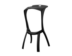 Baxton Studio Zinley Black Molded Plastic Modern Bar Stool (Set of 2)