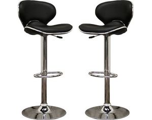 Orion Black Faux Leather Modern Bar Stool - Set of 2