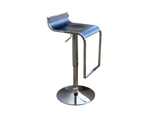 Set of 2 Baxton Studio Black Vinyl and Stainless Steel Bar Stool A315-black (A315-black)