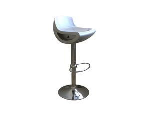 Set of 2 Baxton Studio Silver Vinyl Bar Stool A197-silver (A197-silver)