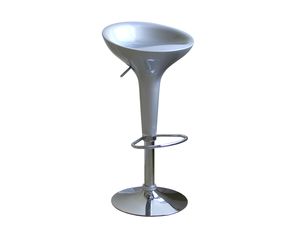 Set of 2 Baxton Studio Silver Vinyl Modern Bar Stool A148-silver (A148-silver)