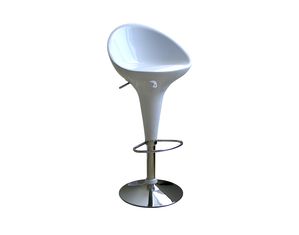 Set of 2 Baxton Studio White Vinyl Bar Stool C302-white (C302-white)