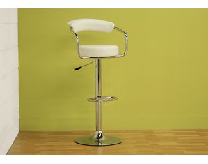Baxton Studio Odessa White and Chromed Steel Bar Stool - Set of 2 (BR0022WH)