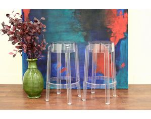 Baxton Studio Set of 2 Liana Acrylic Barstool (PC-502B-clear Set of 2)