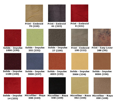 Available Upholstery Colors 1