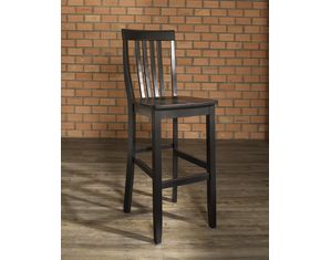 Crosley Furniture School House Bar Stool in Black Finish with 30 Inch Seat Height - Set of 2 (CF500330-BK)