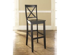 Crosley Furniture X-Back Bar Stool in Black Finish with 30 Inch Seat Height -  Set of 2 (CF500430-BK)