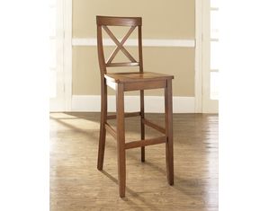 Crosley Furniture X-Back Bar Stool in Classic Cherry Finish with 30 Inch Seat Height - Set of 2 (CF500430-CH)