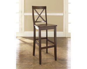 Crosley Furniture X-Back Bar Stool in Mahogany Finish with 30 Inch Seat Height - Set of 2 (CF500430-MA)