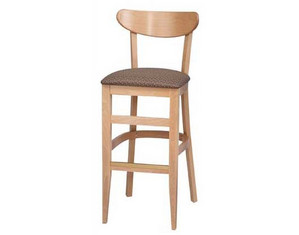 Furniture Imports Oval Back Bentwood stool with Solid Wood Seat