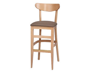 Furniture Imports Oval Back Bentwood Stool with Upholstered Seat