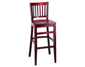 Furniture Imports Vertical Slat Back Bar Stool with Upholstered Seat