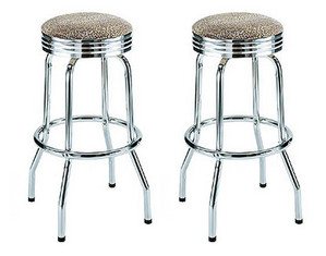 Gar Products 505 Chrome Swivel Stool with Padded Seat - Set of 2