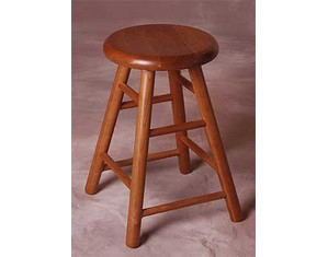 Holland Hardwoods Commercial Cherry Backless Stool with Swivel Fabric Seat - Fast FREE FedEx Shipping!