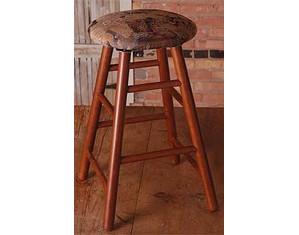 Holland Hardwoods Commercial Cherry Backless Stool with Swivel Vinyl Cushion - Fast FREE FedEx Shipping!
