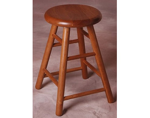 Holland Hardwoods Commercial Cherry Backless Stool with Swivel Wood Seat - Fast FREE FedEx Shipping!